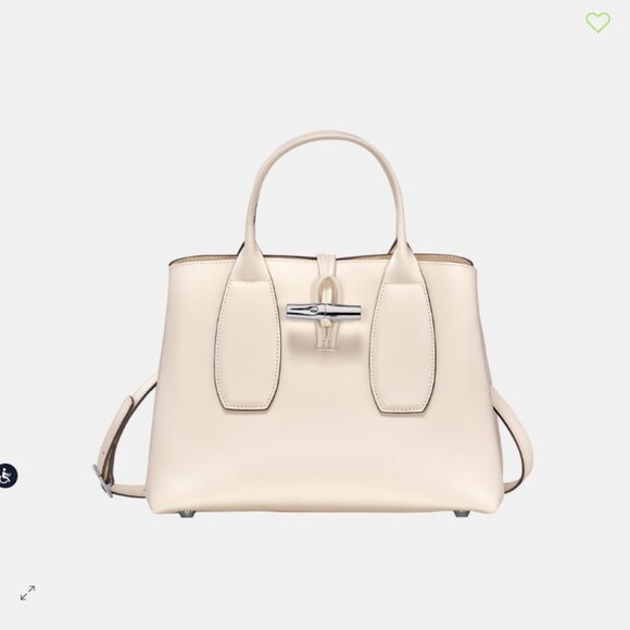 Longchamp Handbags - NWT LONGCHAMP ROSEAU M HANDBAG Ecru Leather